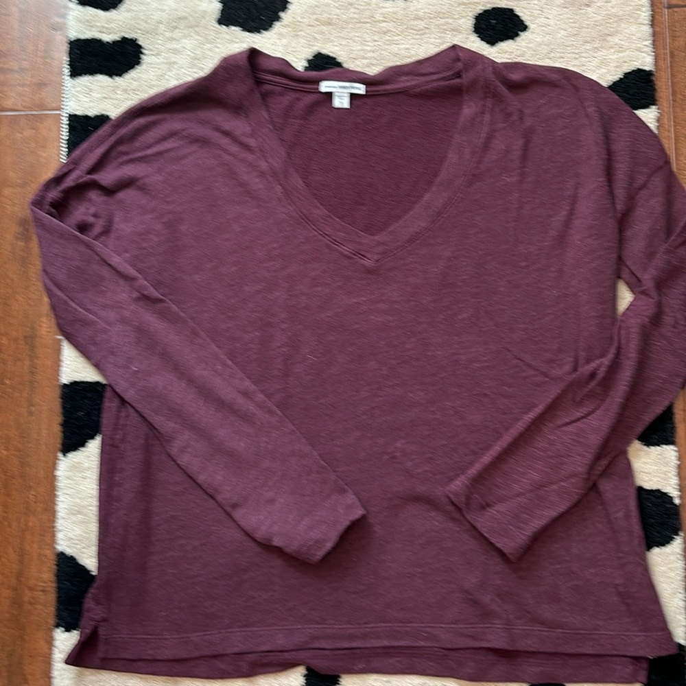 James Perse long sleeve, burgundy sweatshirt, size 3 or large